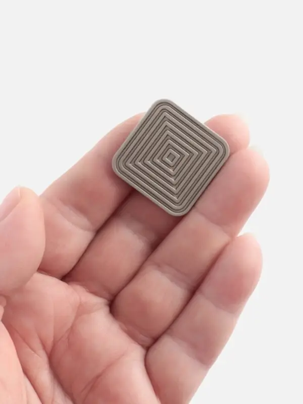 Пуговица на ножке &laquo;Квадраты&raquo;, 28&times;28 мм, цвет серебряный