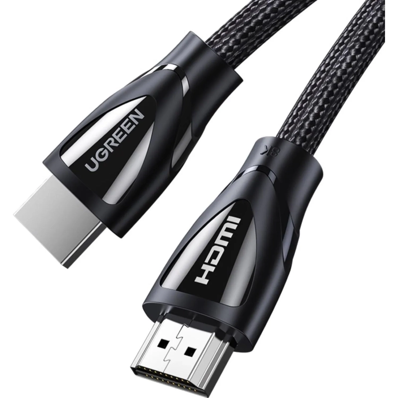 Кабель UGREEN HD140 (80401) HDMI 2.1 Male to Male 8K Braided Cable.1м черн