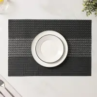 Салфетки сервировочные на стол Доляна &laquo;Сияние&raquo;, 4 шт., 45&times;30 см, чёрные