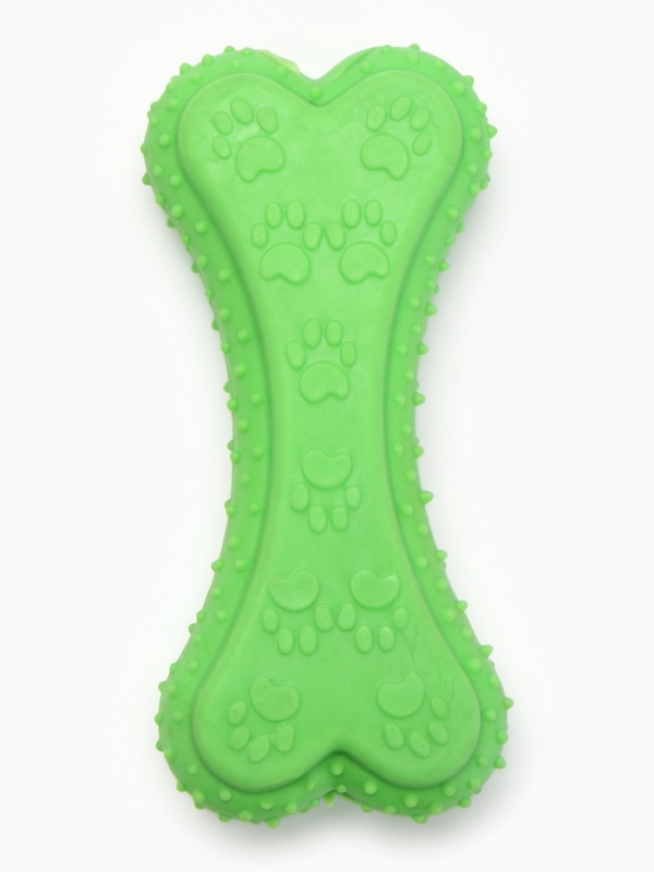 Игрушка жевательная Игрушка жевательная "Объемная кость с лапками", TPR, 12 см, зелёная