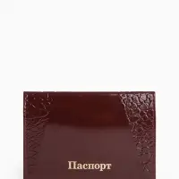 Обложка для паспорта, тиснение золотой фольгой, бордовая