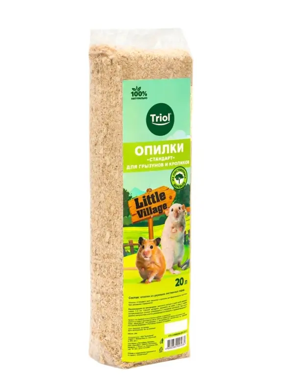 Опилки для грызунов и кроликов "Стандарт", 20л, серия LITTLE VILLAGE