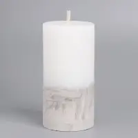 Свеча с бетоном, 5х10 см, черно-белая