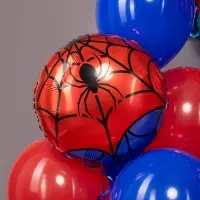 Воздушный шар фольгированный 18" круг "Героическая тема, красный/синий" в инд.уп.