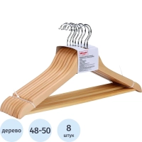 Вешалка-плечики WW_LH001/F6612N-8 дерев,перек,выем,р48-50 нат.УП 8шт