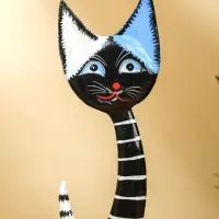 Сувенир "Кошка с котёнком" дерево 9х5х30 см
