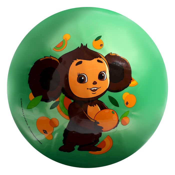 Мяч детский «Чебурашка», с наклейкой, d=23 см, полноцветный Мяч детский «Чебурашка», с наклейкой, d=23 см, полноцветный