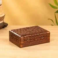 Шкатулка резная "Текстура" 18х13х6 см, дерево шишам