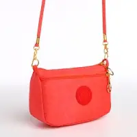 Сумка женская кросс-боди на молнии, 18&times;6.5&times;12 см, однотонная, розовая