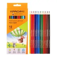 Карандаши цветные &laquo;Красин. Поле чудес&raquo;, трёхгранные, заточенные, европодвес, 12 шт.