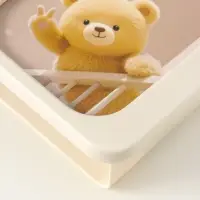 Фоторамка пластик карандашница 10х15 см "Домик с ушками мишки" бело-бежевый 4,8х16,7х20 см   1096452