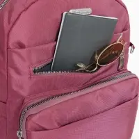 Рюкзак городской, с косметичкой, 5 карманов, бордовый