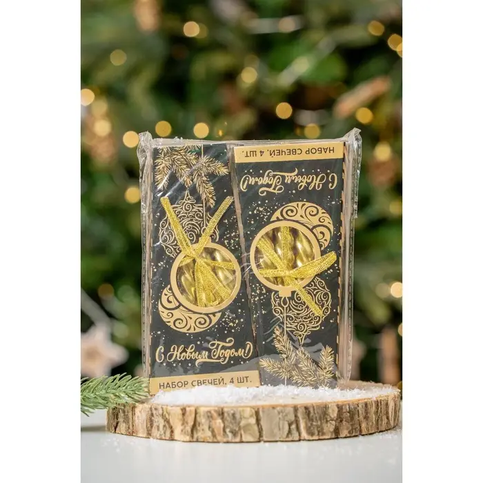 Свечи &laquo;Новогодние&raquo;, набор 8 шт., 1.5 см&times;1.5 см&times;15 см