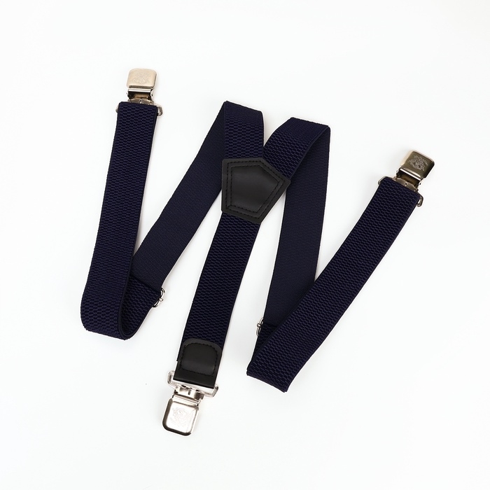 Подтяжки взрослые, ширина 3,8 см, цвет тёмно-синий Подтяжки взрослые, ширина 3,8 см, цвет тёмно-синий