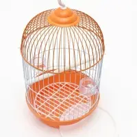 Клетка для птиц круглая укомплектованная Bd-4/2, 23.5&times;33 см, оранжевая