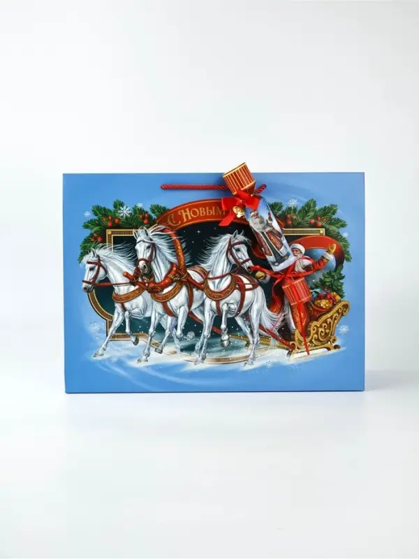 Пакет подарочный «Новогодний сюрприз», с конфетой и коробкой-конфета, 31 × 11 × 40 см