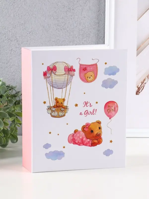 Фотоальбом "Мой малыш", розовый 200ф 10X15см, ПП карм.