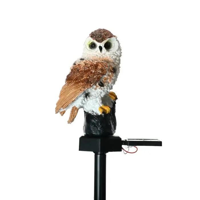 Садовый светильник &laquo;Сова&raquo;, уличный, на солнечной батарее, 45 см, 1 LED, свечение тёплое белое