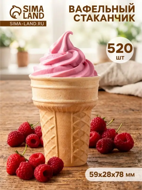 Вафельный стаканчик, &laquo;Факел&raquo; 520 шт.