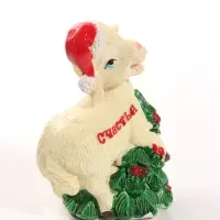 Копилка для денег &laquo;Козлик в колпаке с ёлкой/колокольчиками&raquo;, полистоун, 8.2&times;6.2&times;10.2 см, МИКС