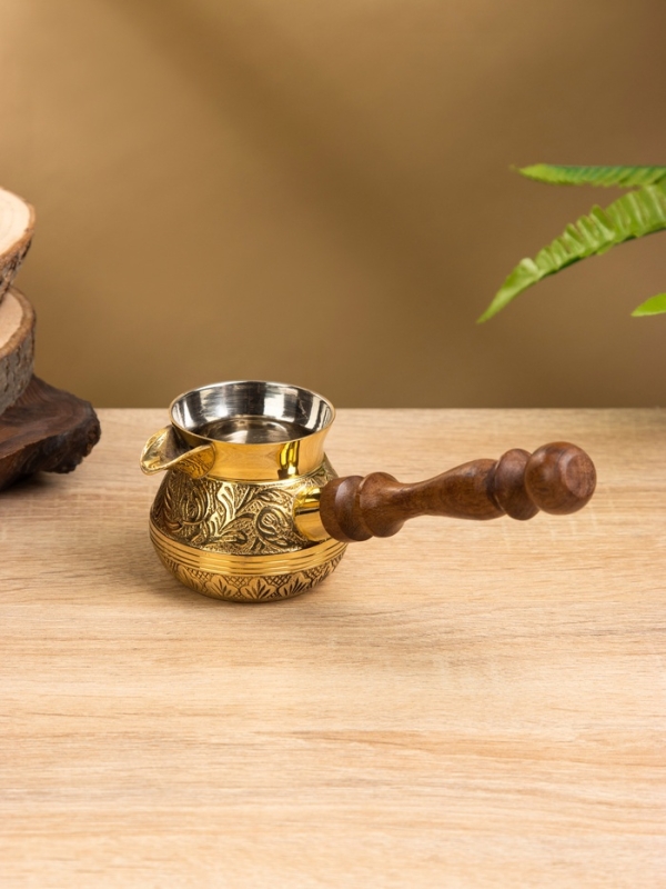 Турка Турка "Золотые узоры" латунь, с деревянной ручкой