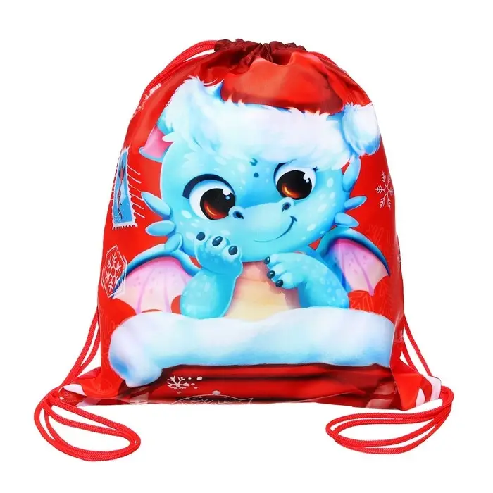 Мешок новогодний под сладости «Почта с драконом», 290×340 мм Мешок новогодний под сладости «Почта с драконом», 290×340 мм