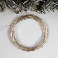 Гирлянда &laquo;Нить&raquo; 10 м, роса, IP20, серебристая нить, 100 LED, свечение тёплое белое, 12 В