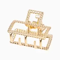 Крабик для волос &laquo;Эмма&raquo;, прямой, 2.5 см, золотистый