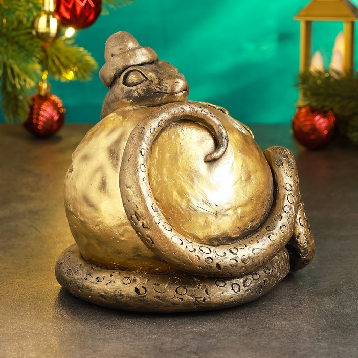 Копилка  Копилка "Змея с шаром" 16х16х15см, золото