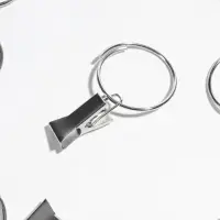 Кольцо для карниза, с зажимом, d=30/33 мм, 20 шт., цвет серебряный