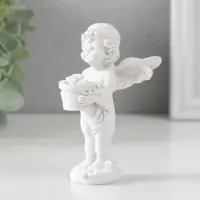 Фигурка полистоун &laquo;Белоснежный ангел с цветком в горшке&raquo;, 9.7&times;6&times;6.5 см