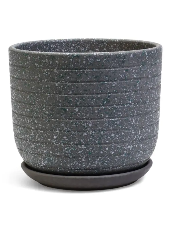 Горшок цветочный с поддоном 2,9 л, серый керамика Горшок цветочный с поддоном 2,9 л, серый керамика "Пряности" (М)