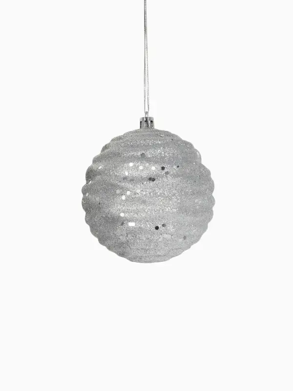 Ёлочные игрушки &laquo;Корнелия сеточка&raquo;, шары новогодние, d=10 см, набор 3 шт., серебристо-синий