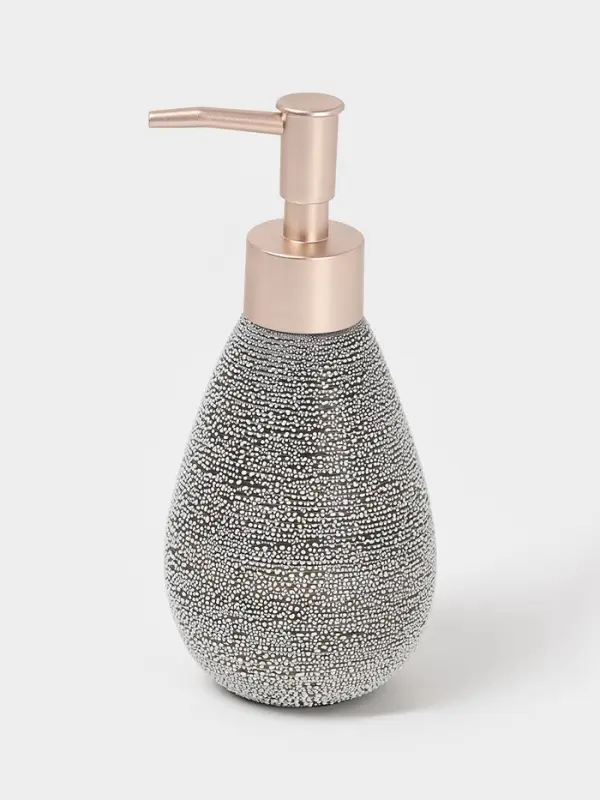 Набор аксессуаров для ванной комнаты Доляна &laquo;Камень&raquo;, 4 предмета, дозатор 300 мл, мыльница, 2 стакана, серый