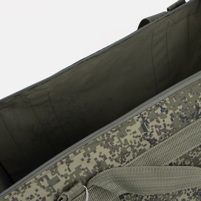 Сумка дорожная на молнии, 3 наружных кармана, длинный ремень, цвет камуфляж/зелёный Сумка дорожная на молнии, 3 наружных кармана, длинный ремень, цвет камуфляж/зелёный
