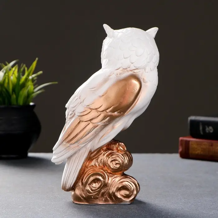 Фигурка гипс &laquo;Сова&raquo;, белая, 11&times;22&times;9 см
