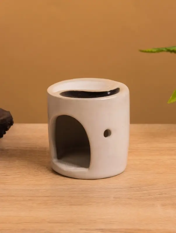 Аромалампа керамика, цв. молочный, 6,5х6,5х7 см