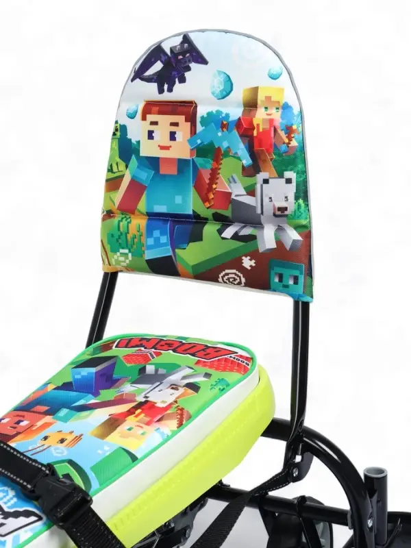 Снегокат «Пиксели», с родительской ручкой, со спинкой, зелёный, ТС6-СЛ/ПК Snow Cat Снегокат «Пиксели», с родительской ручкой, со спинкой, зелёный, ТС6-СЛ/ПК Snow Cat