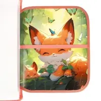 Папка для труда А4 &laquo;Лисята в лесу&raquo;, молния вокруг/откидная планка