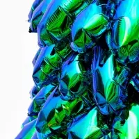 Воздушный шар фольгированный 3D 39" &laquo;Новогодняя елка&raquo; зеленый хамелеон, под воздух