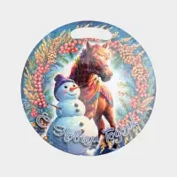 Доска разделочная сувенирная Дарим Красиво «Символ года. С новым годом», d=25.5 см, дерево, разноцветная