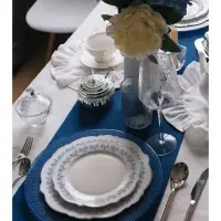 Тарелка WY Royal blue, d=20 см, фарфор, белая