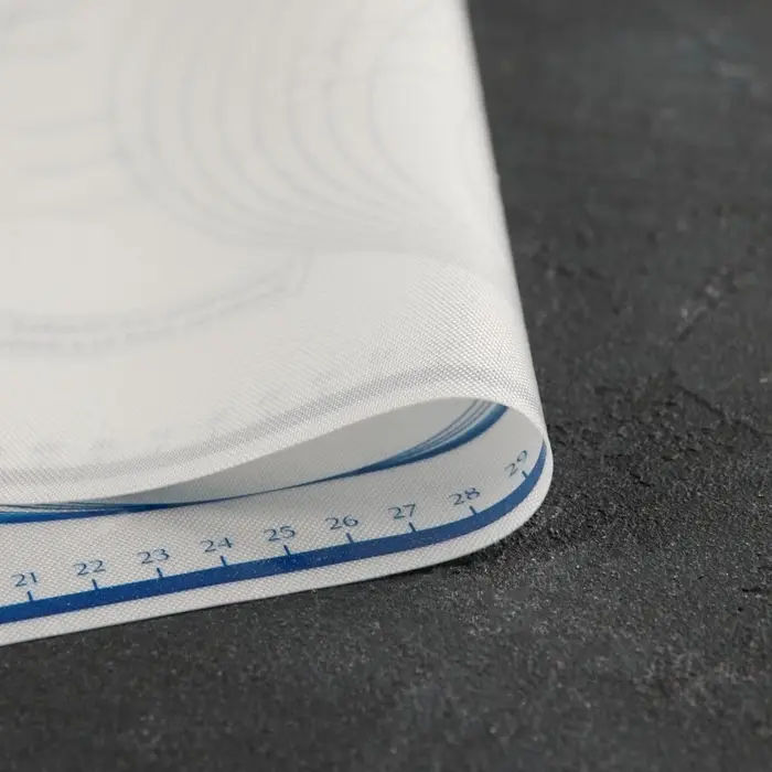 Коврик для выпечки и раскатки теста с разметкой, армированный, силикон, 59&times;38.5 см, белый