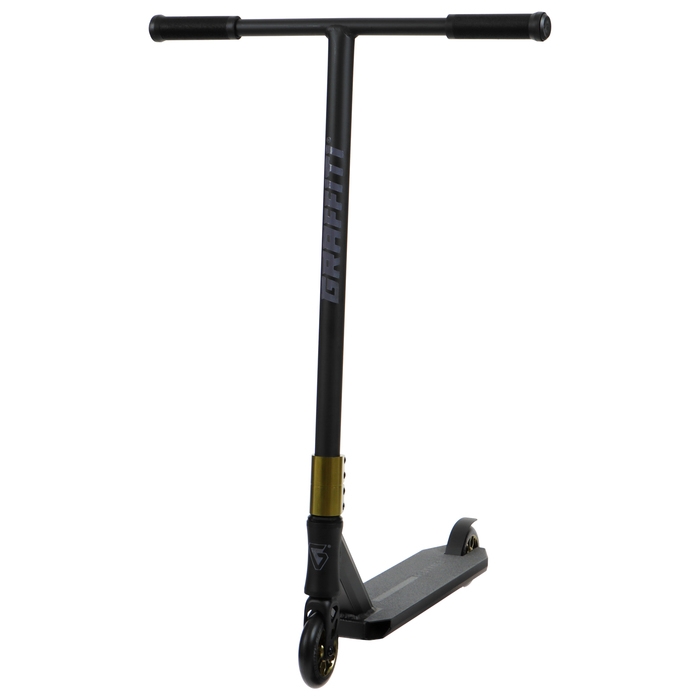 Самокат трюковой GRAFFITI Advanced 24, колёса PU 100 мм, SCS компрессия, ABEC 9 Chrome, цвет чёрный Самокат трюковой GRAFFITI Advanced 24, колёса PU 100 мм, SCS компрессия, ABEC 9 Chrome, цвет чёрный