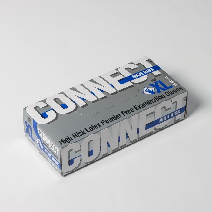 Перчатки латексные High Risk, смотровые, нестерильные, размер XL, 50 шт/уп (25 пар), синие Перчатки латексные High Risk, смотровые, нестерильные, размер XL, 50 шт/уп (25 пар), синие