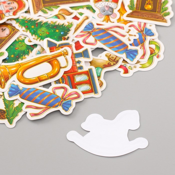 Наклейки для творчества Наклейки для творчества "Новогодняя сказка" тиснение золото набор 48 шт 9х7х0,8 см