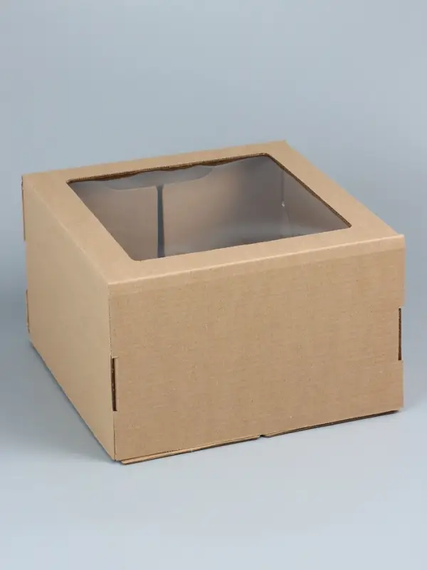 Кондитерская упаковка, с окном, крафт, 30&times;30&times;20 см