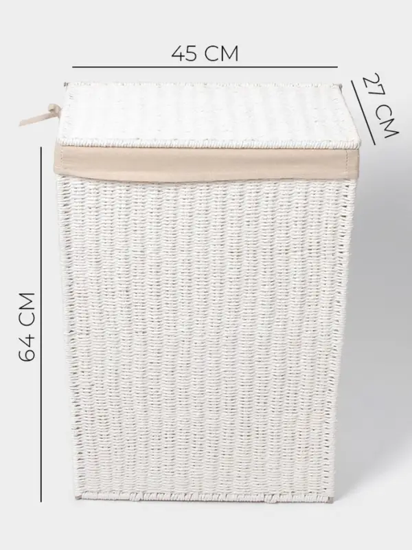 Корзина для белья LaDо́m &laquo;Классика&raquo;, прямоугольная, 45&times;27&times;64 см, белая