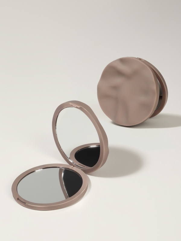 Зеркало складное «Волны», d = 7,5 см, цвет матовый бежевый Зеркало складное «Волны», d = 7,5 см, цвет матовый бежевый