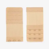 Застёжка для бюстгальтера, удлинитель, 3 ряда 3 крючка, 5&times;10.5 см, 3 шт., бежевая